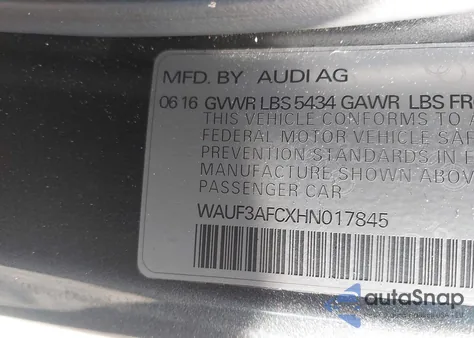 2017 Audi A6 3.0T Competition Prestige z USA, uszkodzony, nr VIN WAUF3AFCXHN017845